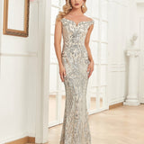 Slim Elastic Fishtail Banquet Evening Dress - WOMONA.COM