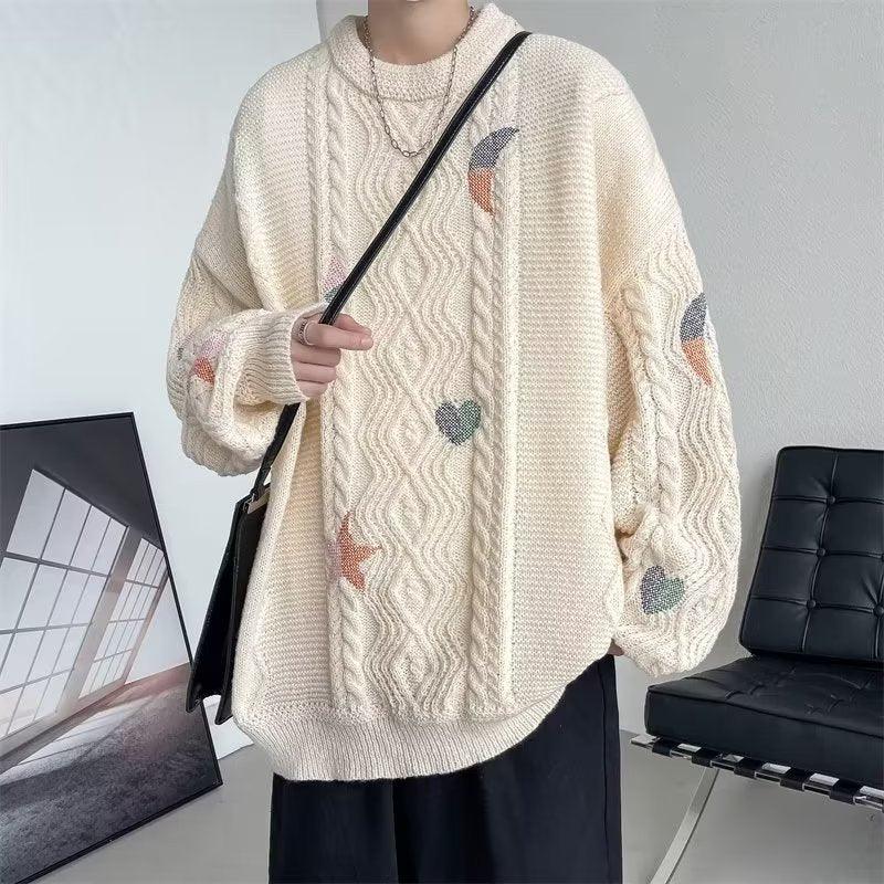 Twist Embroidered Sweater For Men - WOMONA.COM