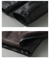 Men's Leather Clothing With Stand Collar - WOMONA.COM