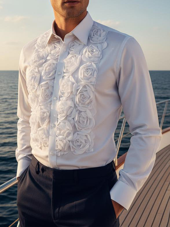 White Shirt With Statement Floral Detail