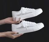 Lace flat heel sneakers - WOMONA.COM