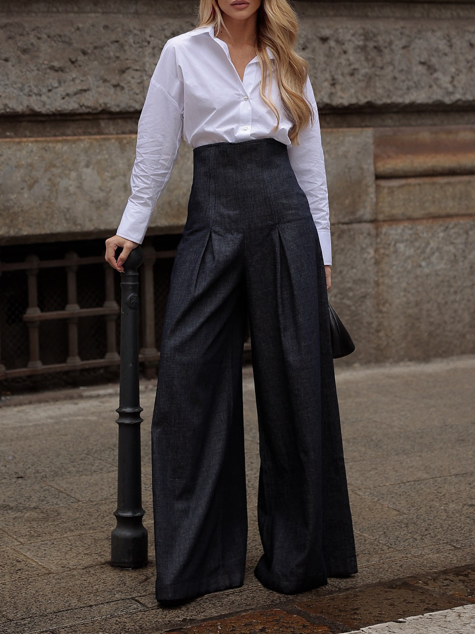High-Waisted Wide-Leg Denim Jeans – product image 1