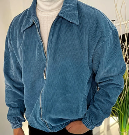 Men's Campus-Style Corduroy Zip Jacket - product view 1