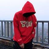 Pocket Drawstring Printed Hoodie Men