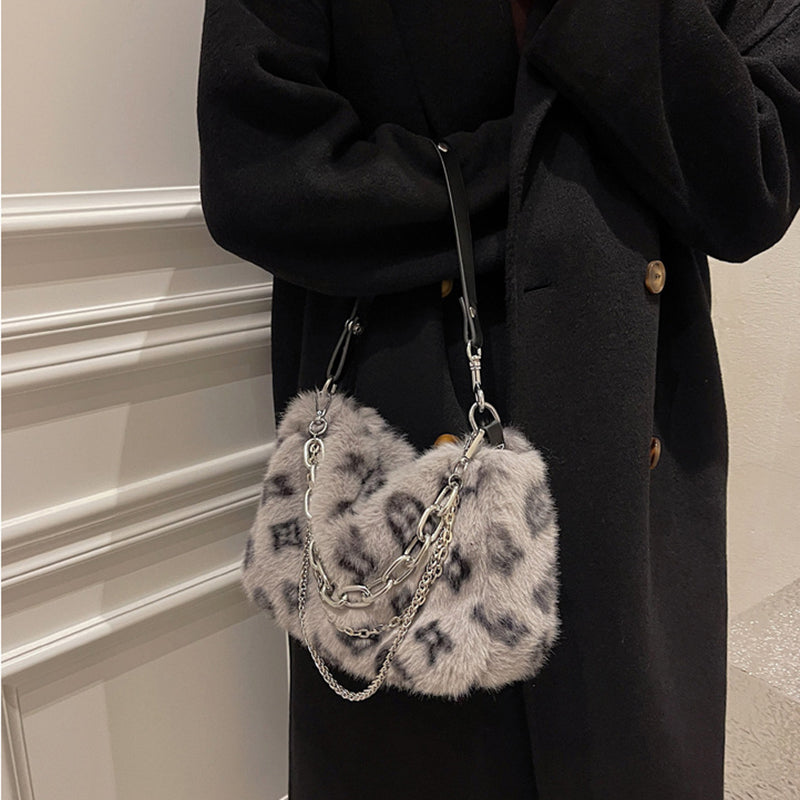 Winter Plush Bags Chain Shoulder Bag Women - WOMONA.COM