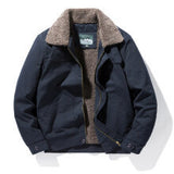 Fall Winter Men Cotton Cashmere Lapel Cotton Jacket - WOMONA.COM