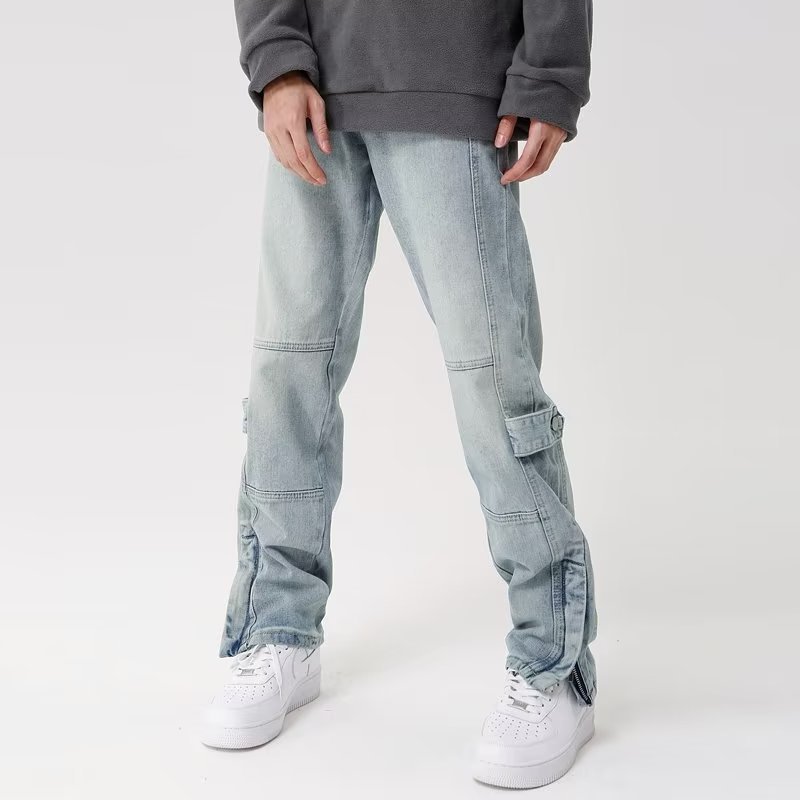 Light Color And Water Scrubbing Jeans - WOMONA.COM