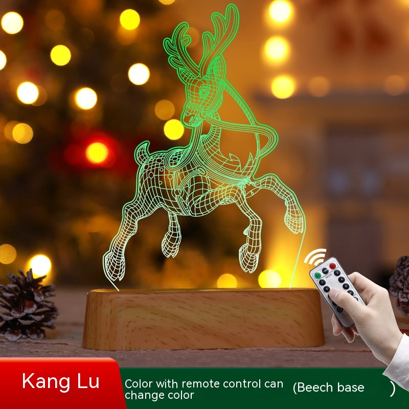 Christmas Decoration 3D Lamp Acrylic LED Night - WOMONA.COM