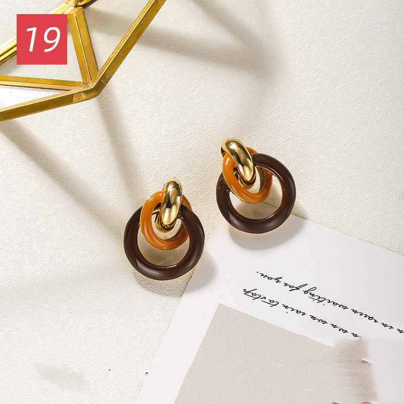 warm caramel earrings - WOMONA.COM