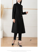 Woolen Coat Women's Long Stand-up Collar Professional Commute Cashmere Coat