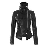 new Korean students Slim thin motorcycle leather jacket - WOMONA.COM