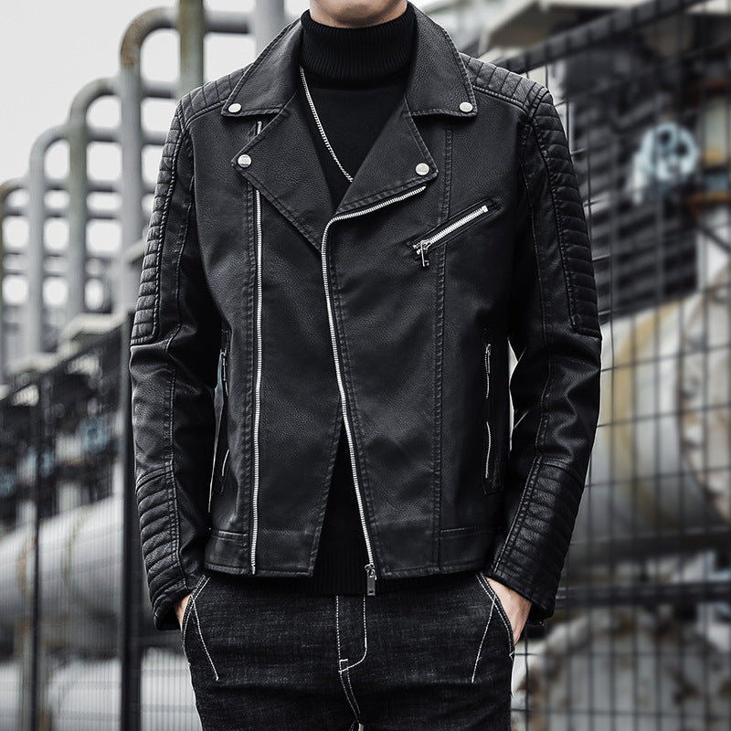 Spring And Autumn Leather Clothes Men's Motorcycle Jacket - WOMONA.COM