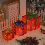 Lighted Up Outdoor Decorations Luminous Christmas Gift Box - WOMONA.COM