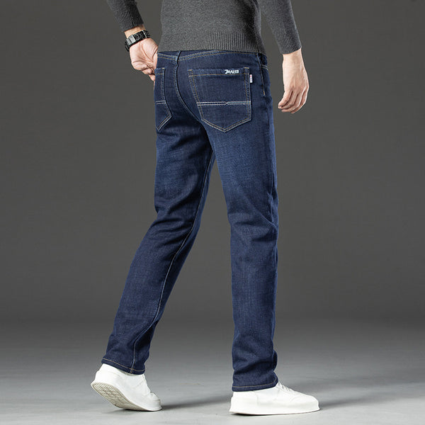 Fleece Lined Padded Warm Keeping Jeans For Men - WOMONA.COM