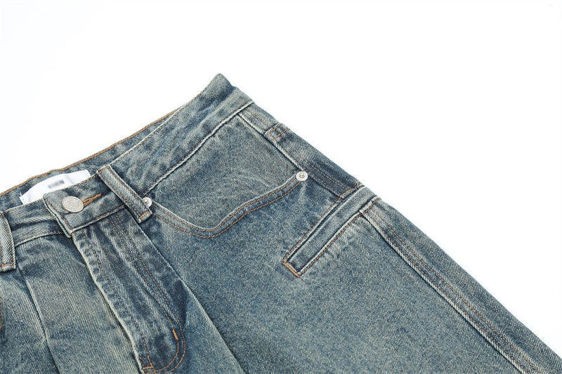 Distressed Washed Loose Jeans For Men - WOMONA.COM