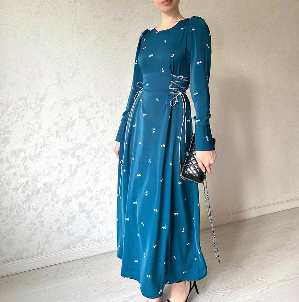 Women's Elegant Long Waist Dress - WOMONA.COM