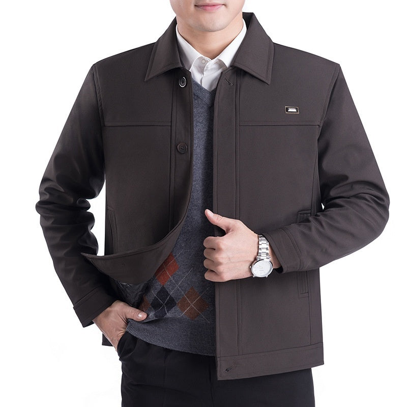 Middle-aged Men's Casual Jacket Autumn Outerwear Top - WOMONA.COM