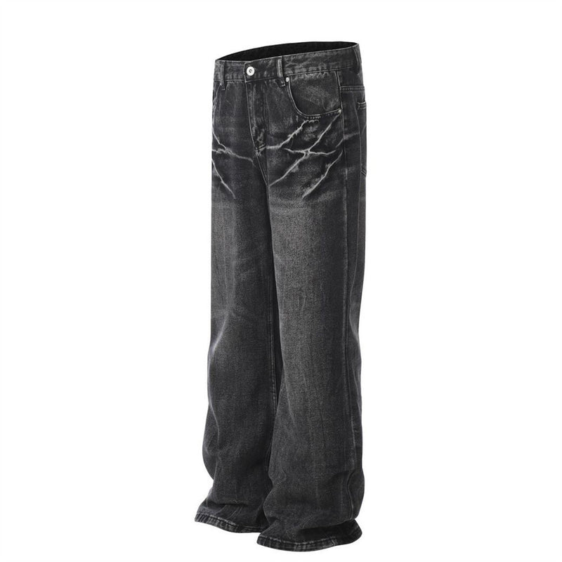 Old Washing Water Wide-leg Jeans Men - WOMONA.COM