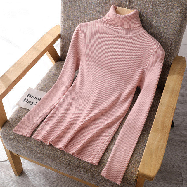 Basic Women highneck Sweaters - WOMONA.COM