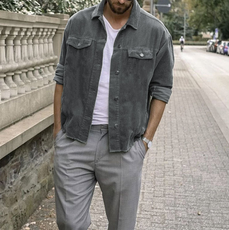 Men's Relaxed Corduroy Workwear Jacket - product view 1
