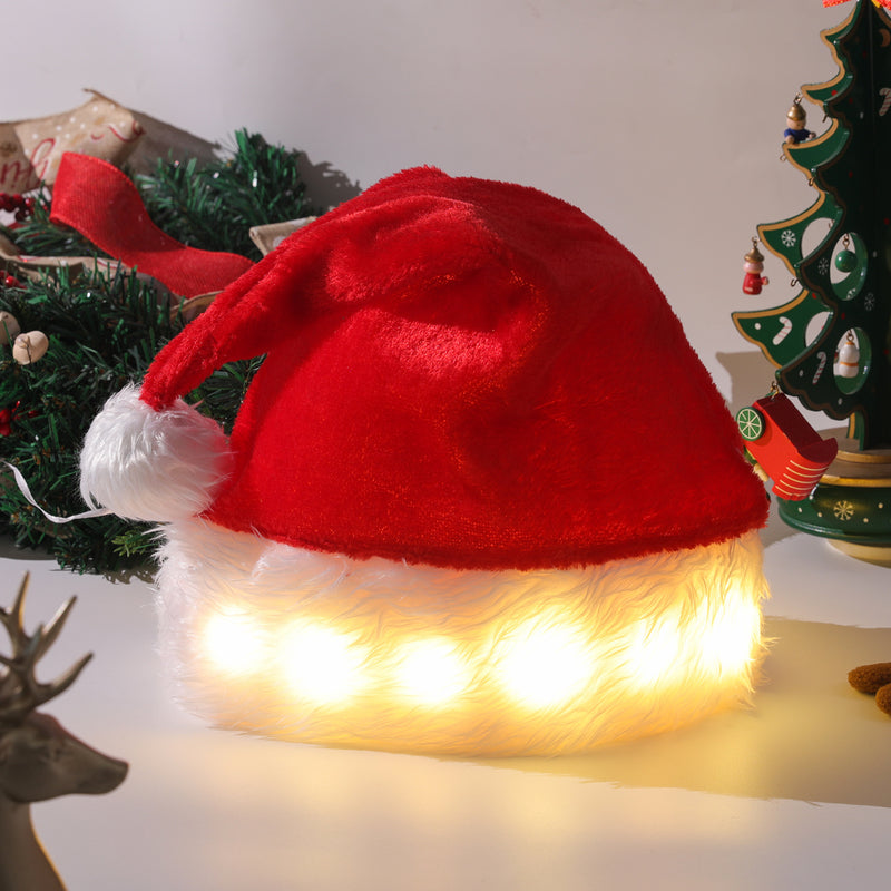 Hat LED Light Plush Children's Adult Christmas - WOMONA.COM