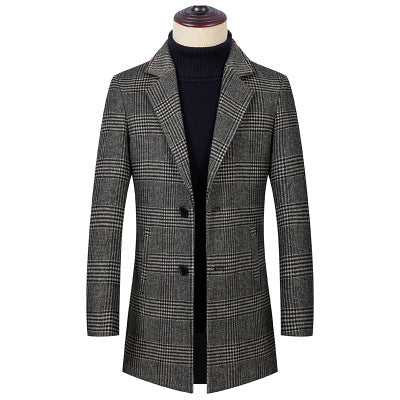 Trench coat plaid coat - WOMONA.COM