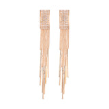 Long crystal tassel earrings - WOMONA.COM