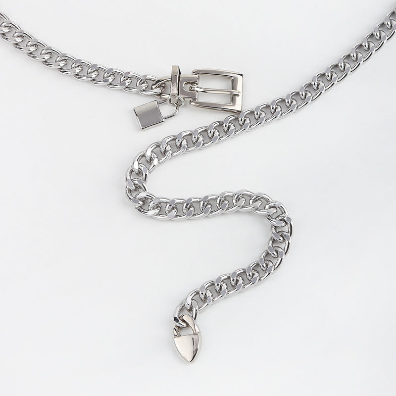 Metal Waist Chain Padlock Pendant Versatile Jeans - WOMONA.COM