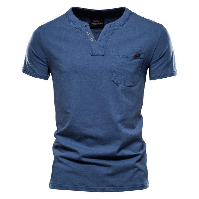 Sports T-shirt Slim Cotton Pocket Men - WOMONA.COM