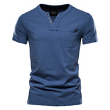 Sport T-Shirt Slim Cotton Pocket Herren