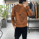 Winter New Pumpkin Jacquard Slim-fitting Sweater - WOMONA.COM