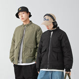 Men's Fashion Stand Collar Workwear Flight Down Jacket - WOMONA.COM