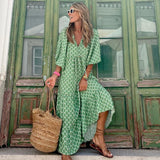 Summer Women's Vintage Printed Bohemian Dress - WOMONA.COM