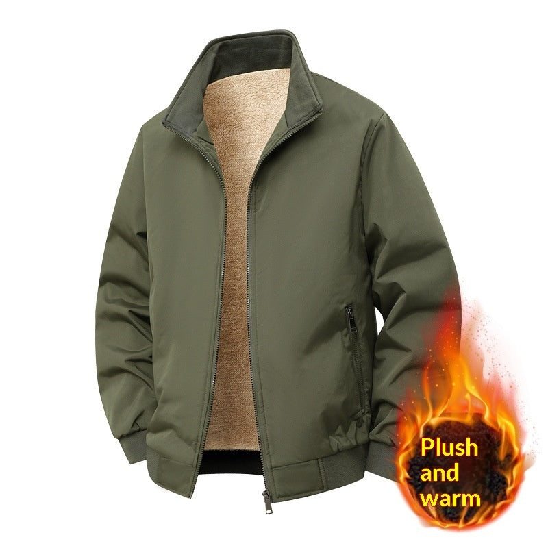Men's loose velvet-lined stand-collar jacket in five colors – photo 2 of 6