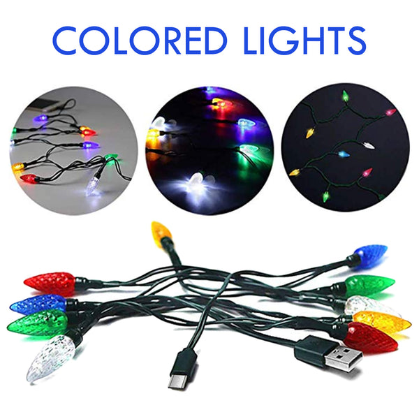 Merry Christmas Light Led Usb Charging Cable Charger Cord With LED Lights For Room - WOMONA.COM