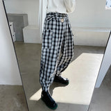 Large Pockets Plaid Casual Pants Men - WOMONA.COM