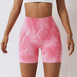 Splash Dyed Seamless Yoga Shorts For Women - WOMONA.COM