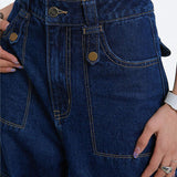 Retro High Waisted Straight Leg Jeans For Women - WOMONA.COM