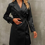 Women's Double Breasted Fashion Casual Trench Coat - WOMONA.COM