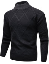 Half Turtleneck Men's Trendy Pattern Long Sleeve Sweater - WOMONA.COM