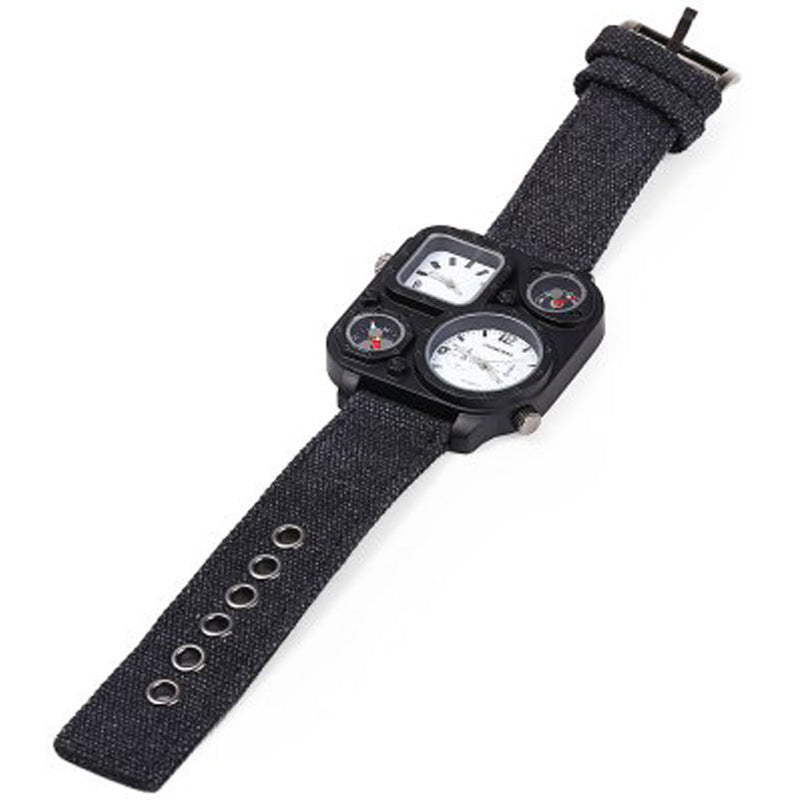 Men's Military Watch Multi-time Zone Personalized Dial - WOMONA.COM