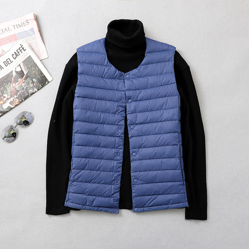 Winter Collarless Lightweight Basic Thin Vest