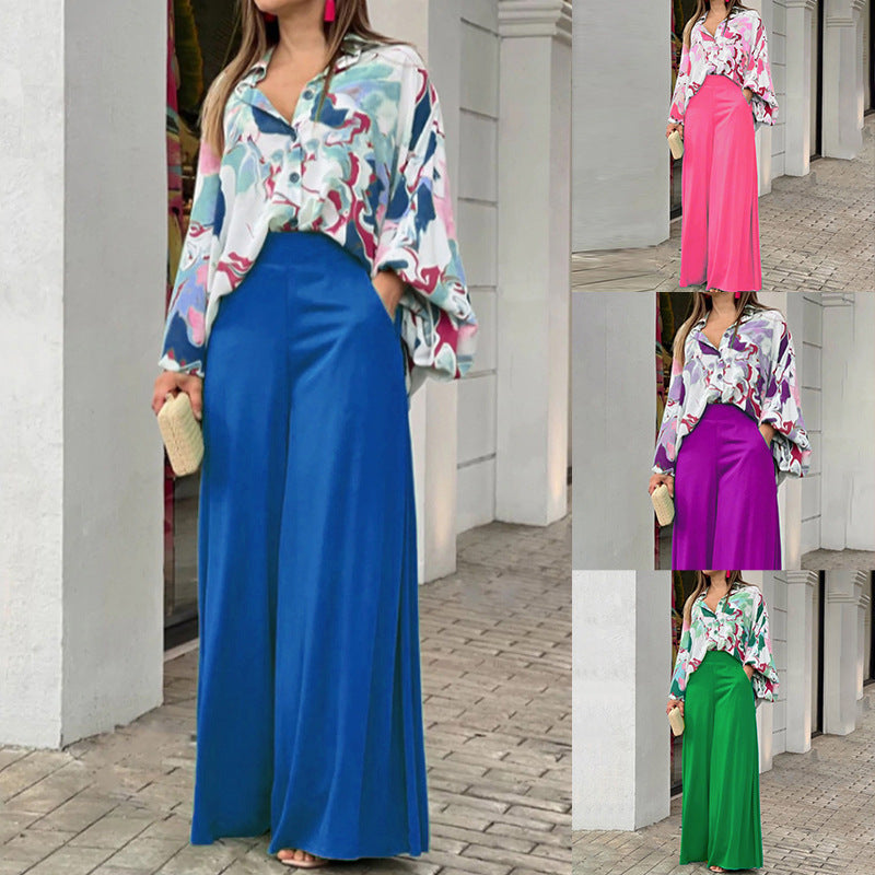 Women's printed wide-leg pants – product image 1