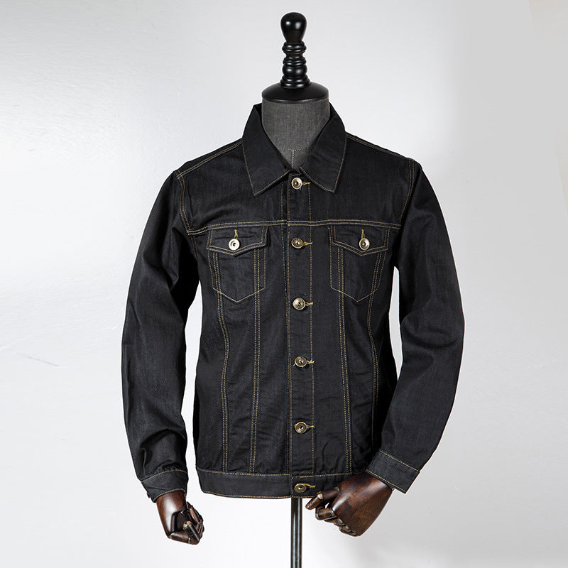 Black Denim Jacket Men's Jacket - WOMONA.COM