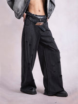 Irregular Design Broken Wide-leg Pants - WOMONA.COM