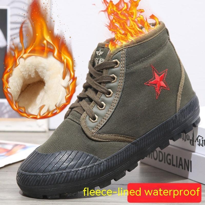 Non-slip Labor Protection Rubber Shoes Fleece-lined - WOMONA.COM