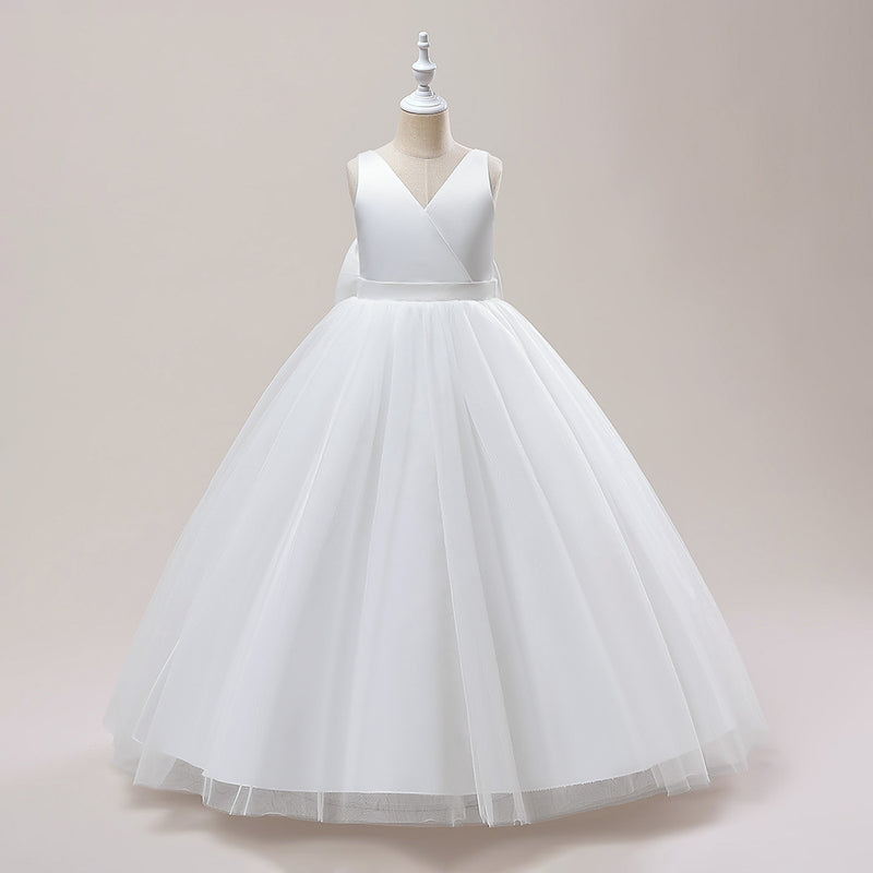 Leisure Versatile Wedding Dress Satin Mesh Girl - WOMONA.COM