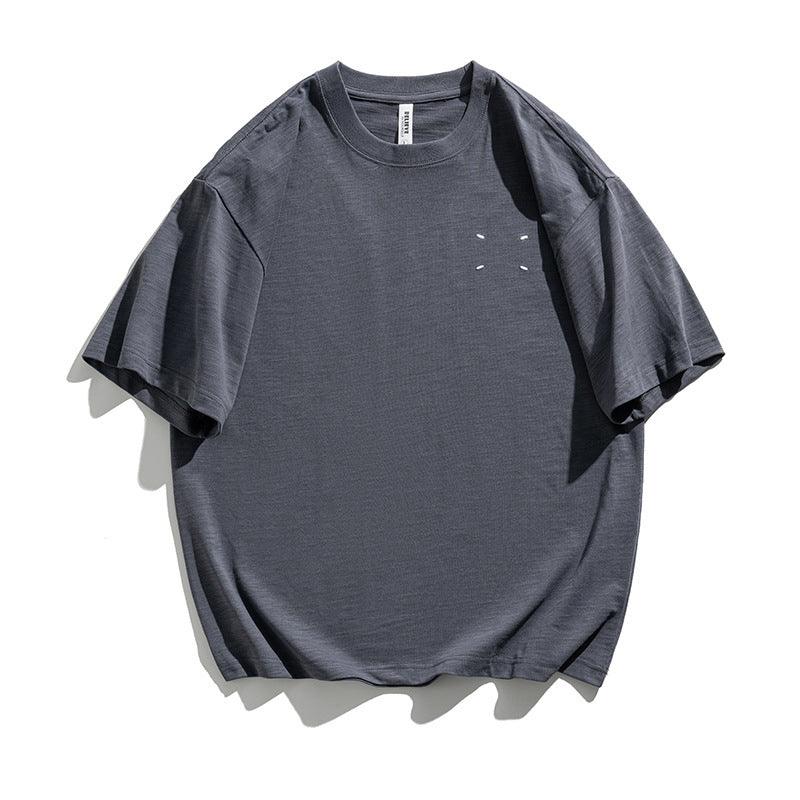 Fashion Simple Cotton Short-sleeved T-shirt Men - WOMONA.COM