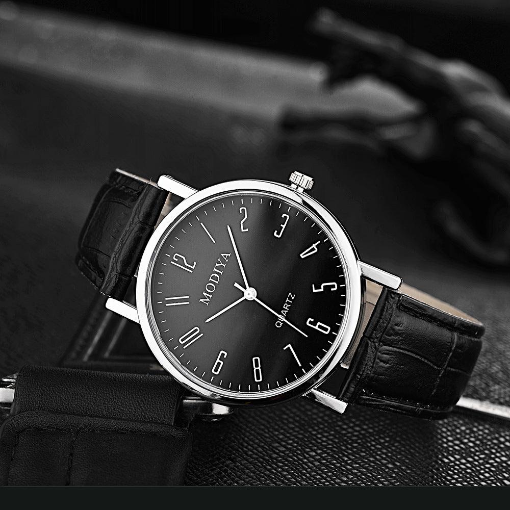 Simple Leather Belt Men's Quartz Watch - WOMONA.COM