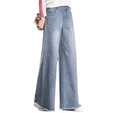 Raw Hem Wide Legs Jeans For Women - WOMONA.COM